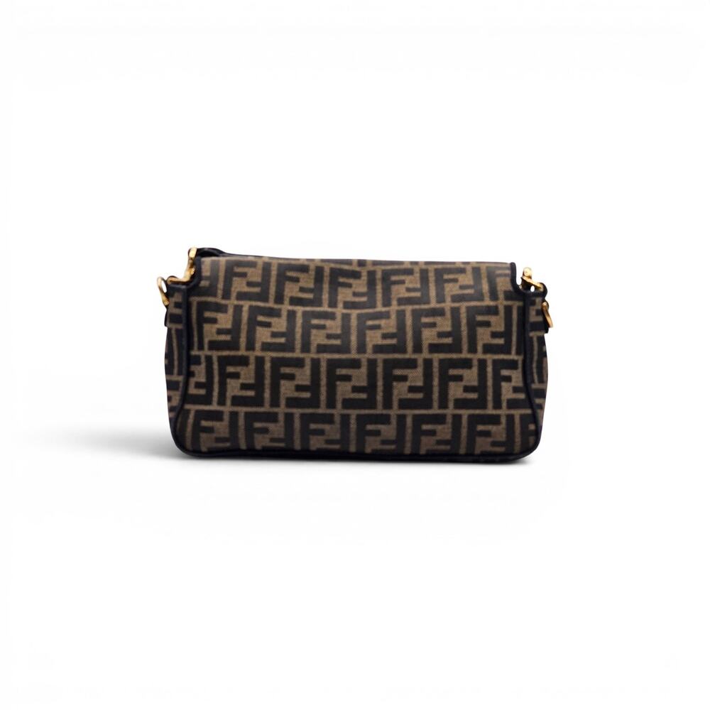 Fendi Baguette Brown FF Jacquard Shoulder Bag Gold FF Clasp - Preowned - Picture 4 of 16